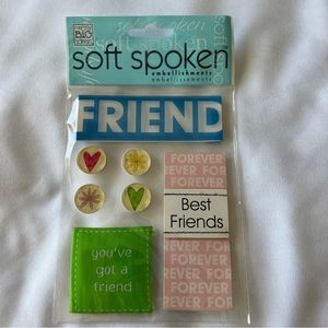 NWT Soft Spoken Best Friends Dimensional Sticker Set